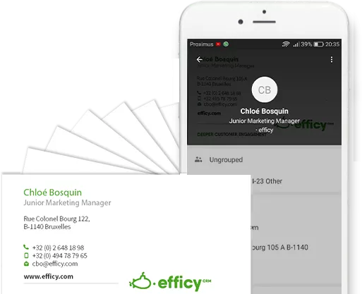 business card scan Efficy mobile app