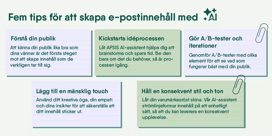 Fem tips för att skapa e-postinnehåll med AI-assistent