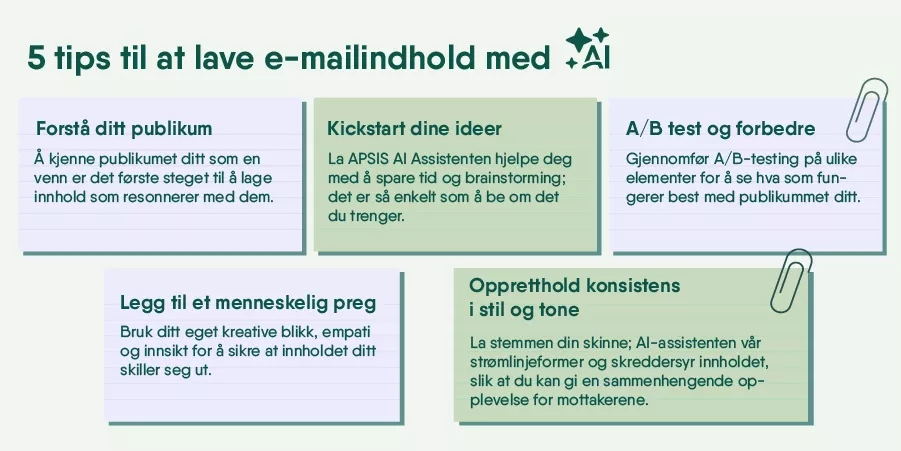 5 Tips for å lage e-postinnhold med AI Assistenten
