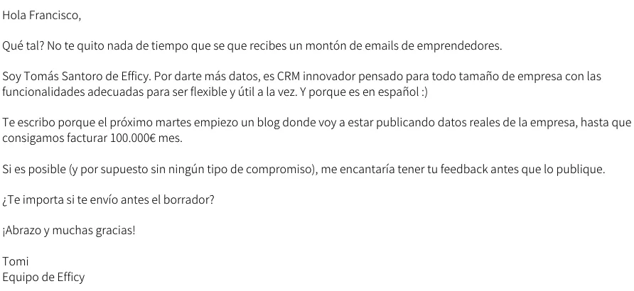 email de influencers