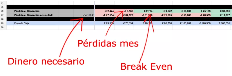 excel flujo de caja total