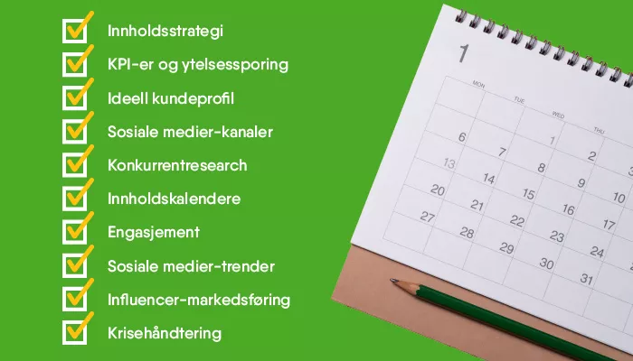 Hva bør en plan for sosiale medier inneholde