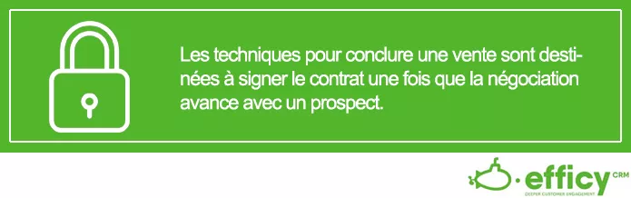 conclure une vente