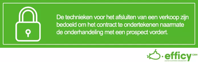 een verkoop afsluiten