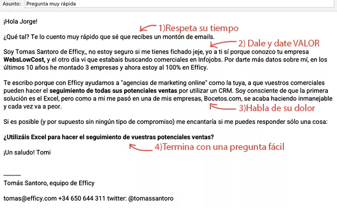 secuencia email frio