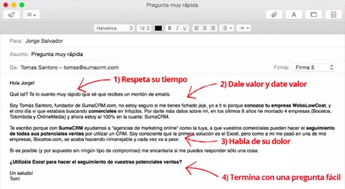 trucos de prospeccion linkedin - email en frio