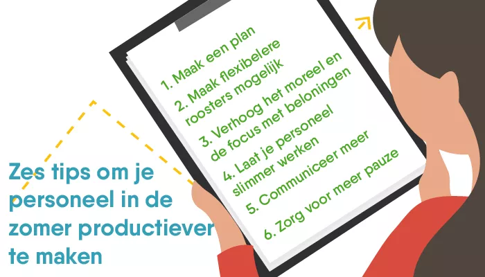 Zes tips om je personeel in de zomer productiviteit te maken